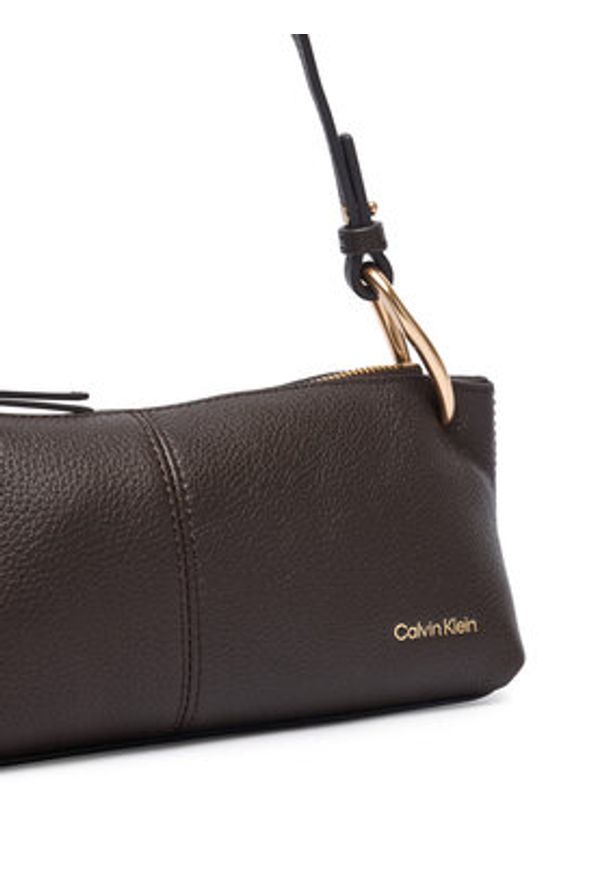 Calvin Klein Torebka Slouchy Leather Small Conv Bag LV04F3659G Brązowy. Kolor: brązowy. Materiał: skórzane