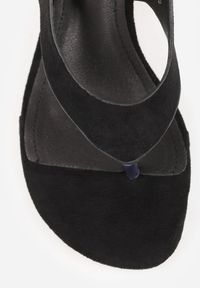 Born2be - Czarne Sandały VICES Typu Japonki na Kaczuszkowym Obcasie Sabrimis. Okazja: na co dzień. Kolor: czarny. Materiał: jeans. Obcas: na obcasie. Styl: casual, elegancki. Wysokość obcasa: średni #3