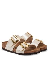 Birkenstock Klapki Sydney Cushion Buckle 1029492 Écru. Materiał: skóra #4