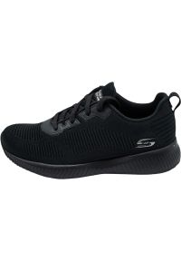 skechers - Buty do chodzenia damskie Skechers Bobs Squad Tough. Zapięcie: sznurówki. Kolor: czarny. Materiał: tkanina, materiał. Szerokość cholewki: normalna. Sport: turystyka piesza