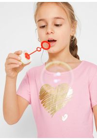 bonprix - Sukienka z dżerseju z czystej bawełny organicznej (2 szt.). Kolor: różowy. Materiał: jersey, bawełna. Długość rękawa: krótki rękaw. Wzór: nadruk. Typ sukienki: rozkloszowane #2