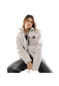 SIROKO - Kurtka polarowa lifestyle damska Sherpa Inari-W. Kolor: beżowy. Materiał: polar #1