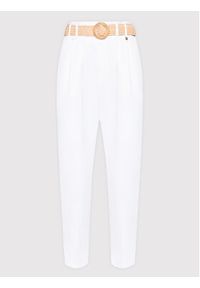 Rinascimento Spodnie materiałowe CFC0109392003 Biały Carrot Fit. Kolor: biały. Materiał: wiskoza #4