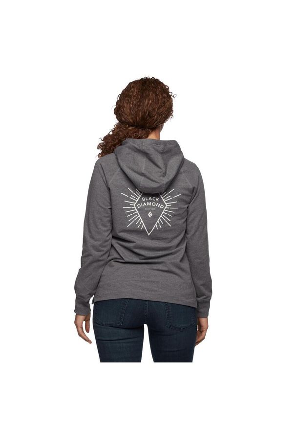 Bluza turystyczna z kapturem damska Black Diamond Rays Pullover Hoody. Typ kołnierza: kaptur. Kolor: szary