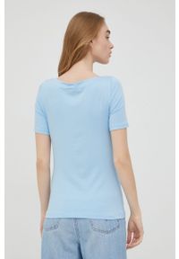 Vero Moda t-shirt damski. Kolor: niebieski. Materiał: dzianina. Długość rękawa: krótki rękaw. Długość: krótkie #2