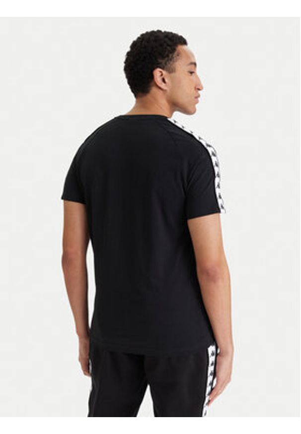 Kappa T-Shirt Banda Coen 303UV10 Czarny Slim Fit. Kolor: czarny. Materiał: bawełna