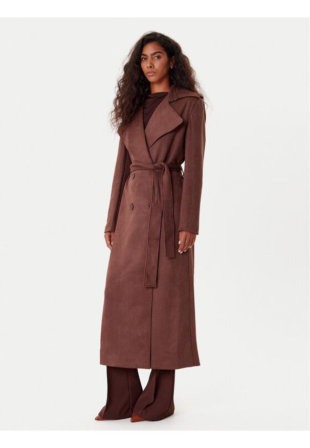 BARDOT Trencz Kira Vegan Suede 57053JB4 Brązowy Regular Fit. Kolor: brązowy. Materiał: syntetyk