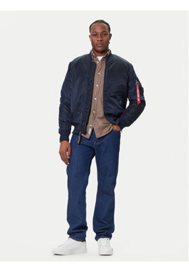 Alpha Industries Kurtka bomber Ma-1 Vf 59 Long 168100 Granatowy Slim Fit. Kolor: niebieski. Materiał: syntetyk