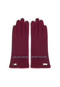 Wittchen - Damskie rękawiczki z kokardką. Kolor: czerwony. Materiał: wełna. Wzór: aplikacja, haft. Sezon: jesień, zima. Styl: klasyczny, elegancki #4