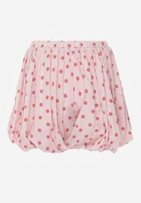 Renee - Różowe Szorty z Wiskozą i Bawełną w Stylu Bombki z Motywem Kropek Dita. Okazja: na co dzień. Kolor: różowy. Materiał: wiskoza, bawełna. Wzór: kropki. Sezon: lato. Styl: casual #6