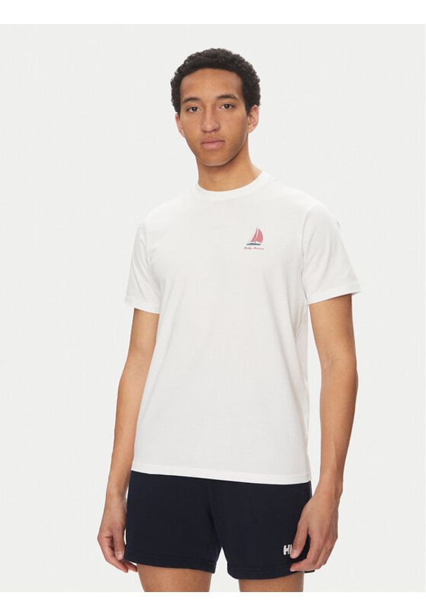 Helly Hansen T-Shirt Shoreline 54601 Biały Regular Fit. Kolor: biały. Materiał: bawełna