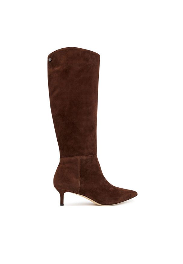 Lauren Ralph Lauren - LAUREN RALPH LAUREN Kozaki 802967811004 Brązowy. Kolor: brązowy. Materiał: zamsz, skóra