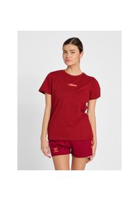 Koszulka damska Hummel OFF - Grid. Kolor: czerwony, pomarańczowy, brązowy, wielokolorowy. Wzór: nadruk. Sport: piłka nożna #1