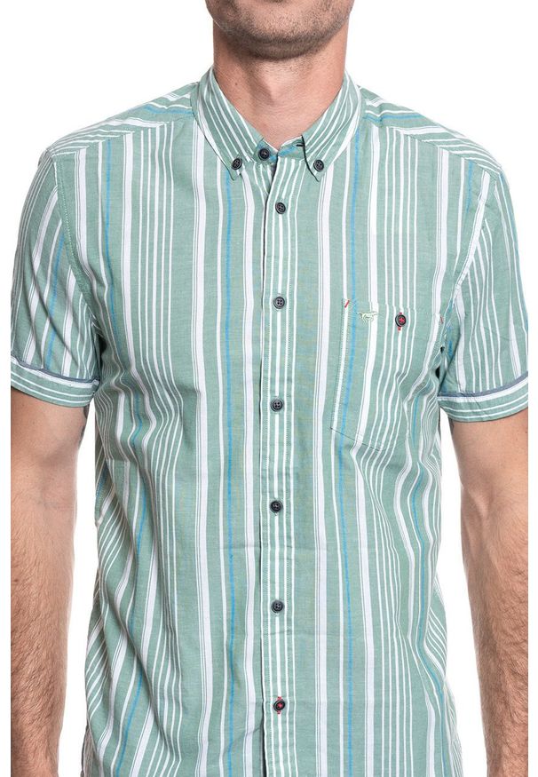 Mustang - MĘSKA KOSZULA MATERIAŁOWA MUSTANG COLLIN BASIC STRIPE 1009578 11742. Materiał: materiał