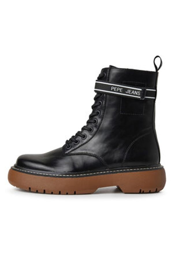 Pepe Jeans Botki PLS50503 Czarny. Kolor: czarny. Materiał: skóra