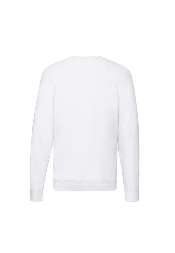 FRUIT OF THE LOOM - Lekki Męski Sweter Raglanowy. Kolor: biały. Długość rękawa: raglanowy rękaw