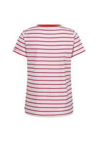Regatta - T-shirt Damski Paski Filandra VIII. Kolor: czerwony, biały, wielokolorowy. Wzór: paski. Sport: turystyka piesza