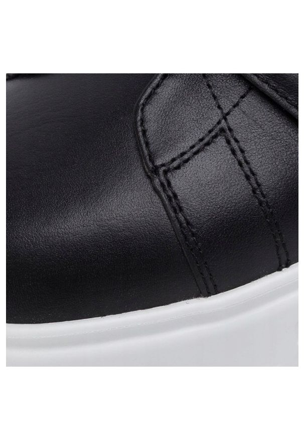 Emporio Armani - EMPORIO ARMANI Czarne sneakersy, Rozmiar 40. Zapięcie: rzepy. Kolor: czarny. Materiał: guma, materiał
