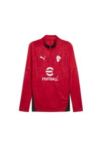 Puma - Męska bluza treningowa z zamkiem 1/4 AC Milan 25/26 PUMA. Kolor: czerwony, czarny, wielokolorowy. Sport: piłka nożna