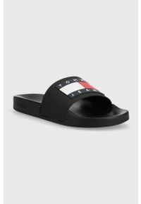 Tommy Jeans klapki POOL SLIDE ESS męskie kolor czarny EM0EM01191. Kolor: czarny. Materiał: guma #4