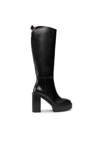 TOMMY HILFIGER - Tommy Hilfiger Kozaki Elevated Plateau Longboot FW0FW07545 Czarny. Kolor: czarny #1