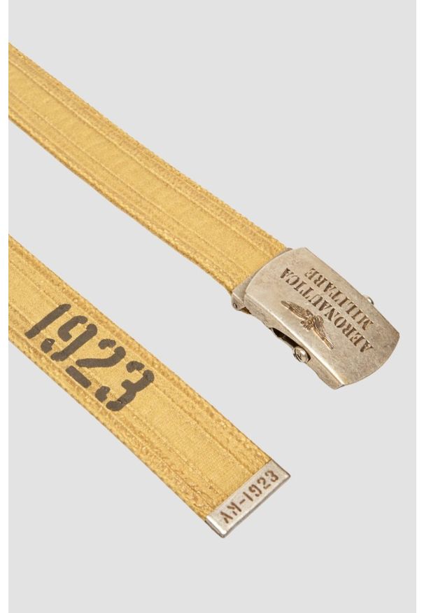 Aeronautica Militare - AERONAUTICA MILITARE Beżowy męski bawełniany pasek, Rozmiar 110. Kolor: beżowy. Materiał: bawełna. Styl: casual, sportowy