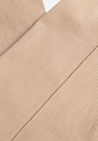 Born2be - Beżowe Szerokie Jeansy z Bawełny z Wysokim Stanem i Pionowymi Przeszyciami Keperise. Okazja: na co dzień. Stan: podwyższony. Kolor: beżowy. Styl: casual, elegancki, klasyczny #7