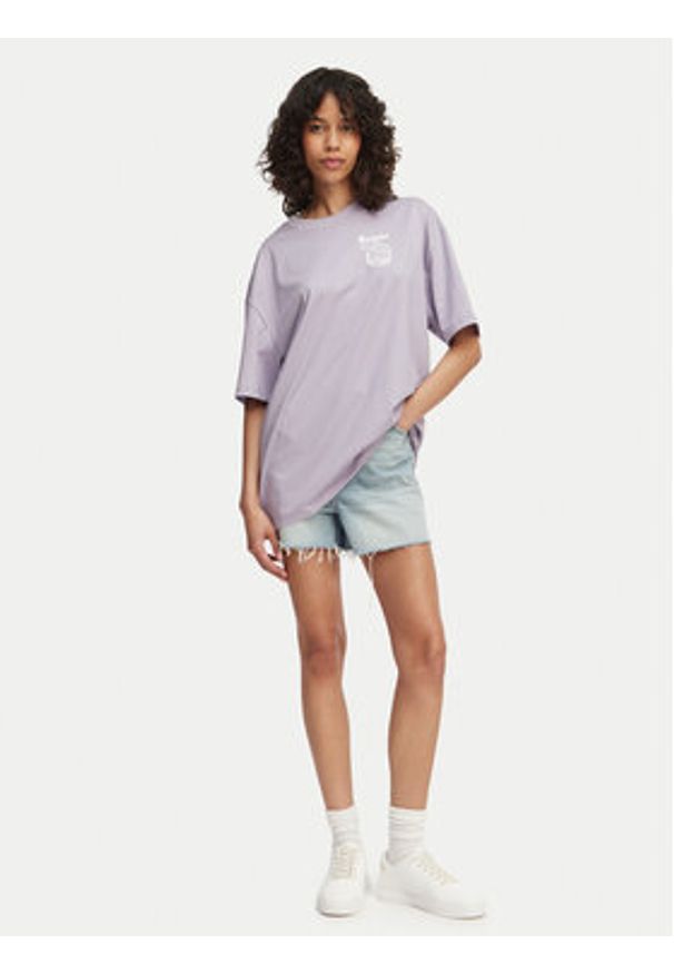 Hugo - HUGO T-Shirt Tee 50560772 Fioletowy Oversize. Kolor: fioletowy. Materiał: bawełna