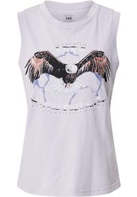 Lee - LEE MUSCLE TANK DAMSKI TOP NADRUK LAVENDER DUSK L43BETOA. Wzór: nadruk #4