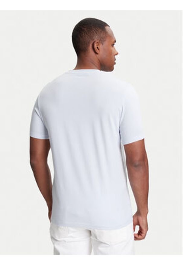 Karl Lagerfeld - KARL LAGERFELD T-Shirt 755087 553235 Błękitny Regular Fit. Typ kołnierza: dekolt w karo. Kolor: niebieski. Materiał: bawełna