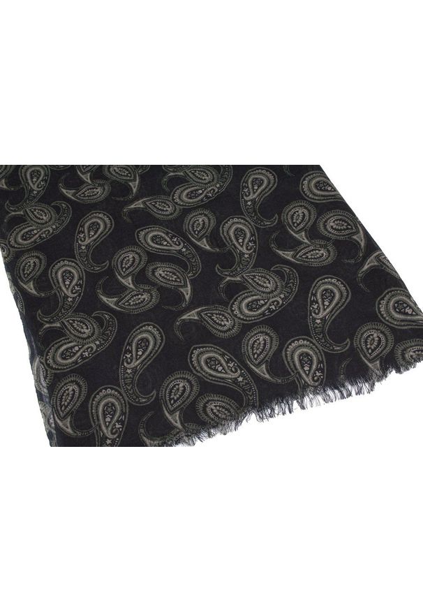 Szalik Wełniany, Czarno-Brązowy w Paisley, Cienki, Przejściowy -V. Fraas. Kolor: beżowy, brązowy, wielokolorowy. Materiał: wełna. Wzór: paisley. Sezon: lato. Styl: elegancki
