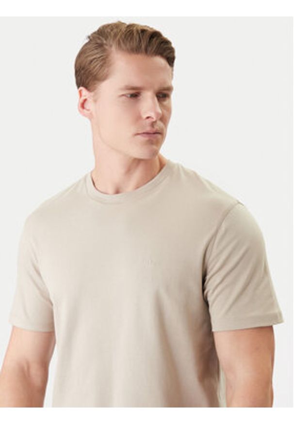 Calvin Klein T-Shirt LV04LB275G Beżowy Regular Fit. Kolor: beżowy. Materiał: bawełna