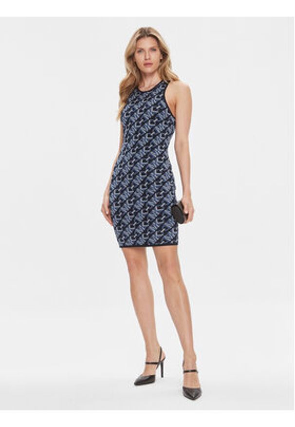 MICHAEL Michael Kors Sukienka letnia MH381SL9Z6 Granatowy Slim Fit. Kolor: niebieski. Materiał: syntetyk. Sezon: lato