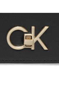 Calvin Klein Torebka Re-Lock Double Gusette K60K611336 Czarny. Kolor: czarny. Materiał: skórzane #4