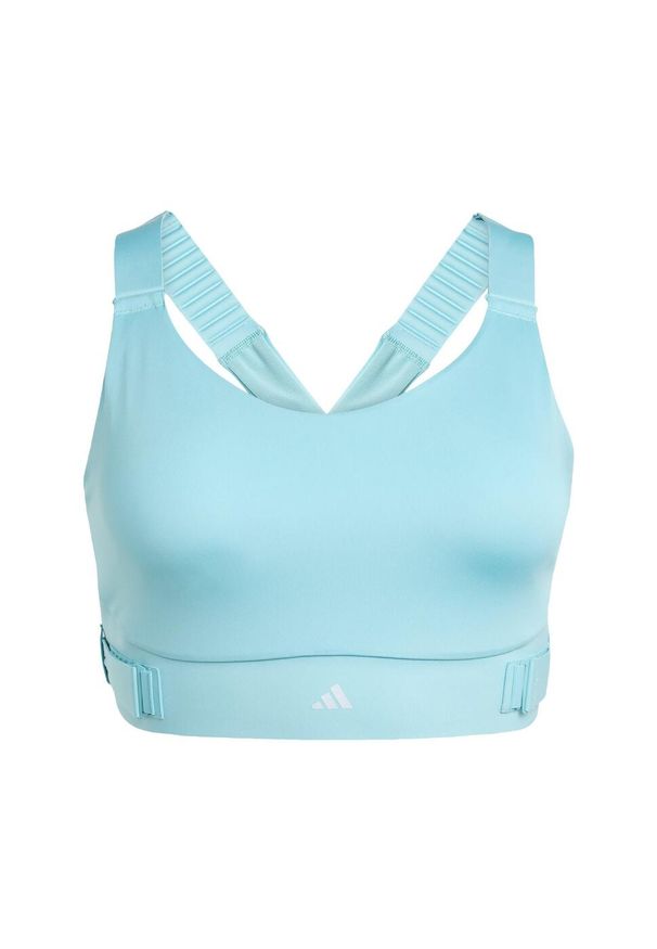 Adidas - Biustonosz FastImpact Luxe Run High-Support. Kolor: zielony. Materiał: materiał. Sport: bieganie