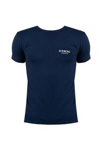 Iceberg T-shirt "C-neck" | ICE1UTS01 | Mężczyzna | Granatowy. Kolor: niebieski. Materiał: bawełna, elastan. Wzór: nadruk
