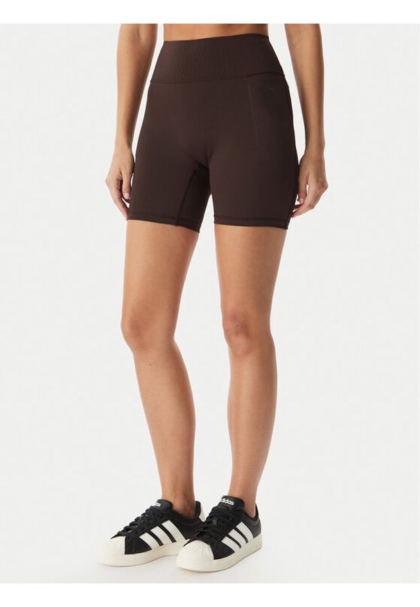 Adidas - adidas Szorty sportowe Optime Power KF1043 Brązowy Slim Fit. Kolor: brązowy. Materiał: syntetyk