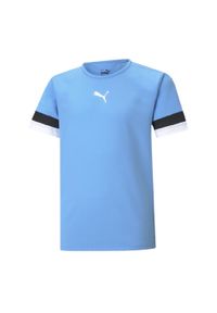 Koszulka piłkarska dla dzieci Puma teamRISE Jersey Jr. Kolor: niebieski. Materiał: jersey. Sport: piłka nożna