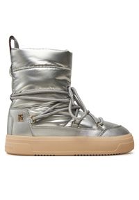 TOMMY HILFIGER - Tommy Hilfiger Śniegowce FW0FW08442 Srebrny. Kolor: srebrny. Materiał: skóra #1