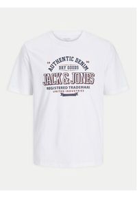 Jack & Jones - Jack&Jones T-Shirt Logo 12254862 Biały Standard Fit. Kolor: biały. Materiał: bawełna