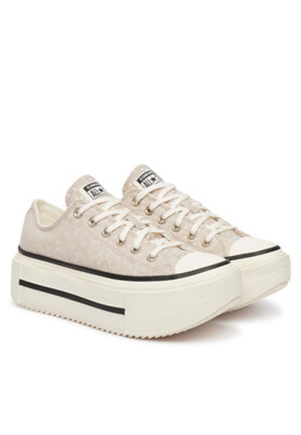 Converse Trampki Chuck Taylor All Star Lift Double Stack Platform Deer A17884C Beżowy. Kolor: beżowy. Materiał: materiał. Obcas: na platformie