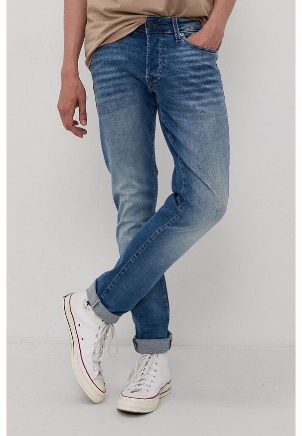 Jack & Jones - Jeansy Glenn. Kolor: niebieski