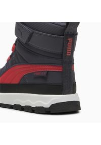 Puma - Dziecięce buty PUMA Evolve Puretex PUMA Galactic Gray Tart Cherry Black Red. Kolor: szary, wielokolorowy, czarny, czerwony