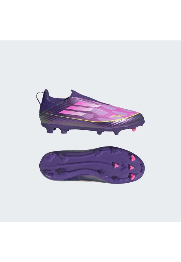 Adidas - Buty piłkarskie dla dzieci ADIDAS F50 Yamal League Laceless LL. Materiał: syntetyk. Szerokość cholewki: normalna. Wzór: nadruk. Sport: piłka nożna