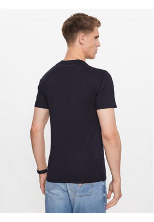 Guess T-Shirt M2YI37 I3Z14 Granatowy Slim Fit. Kolor: niebieski. Materiał: bawełna