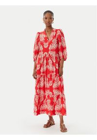 LOLA CASADEMUNT Sukienka letnia LS2616138 Czerwony jasny Regular Fit. Kolor: czerwony. Materiał: wiskoza. Sezon: lato #1