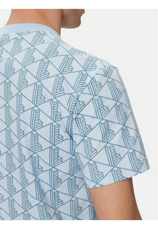 Lacoste T-Shirt TH2831 Błękitny Regular Fit. Kolor: niebieski. Materiał: bawełna