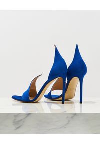 FRANCESCO RUSSO - Niebieskie sandały na szpilce Flame. Kolor: niebieski. Materiał: zamsz. Obcas: na szpilce #2
