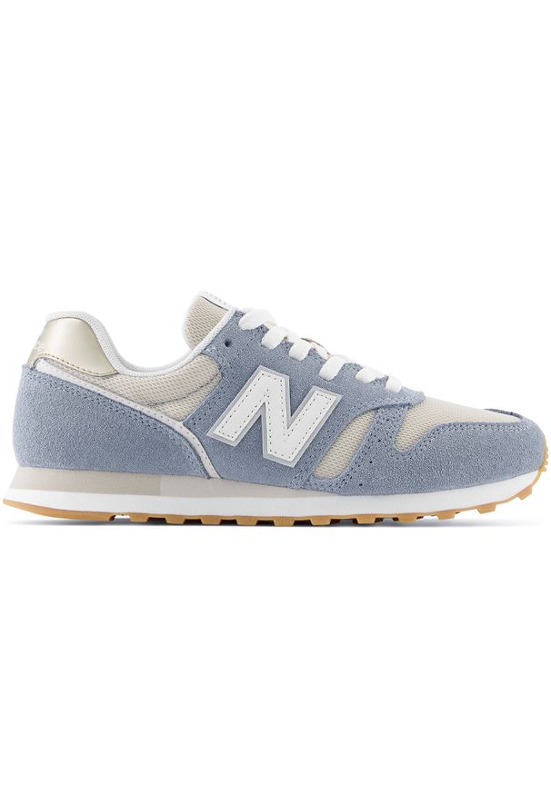 Buty damskie New Balance WL373PJ2 – niebieskie. Okazja: na co dzień. Kolor: niebieski, szary. Materiał: guma, skóra, zamsz, materiał, syntetyk. Szerokość cholewki: normalna. Model: New Balance 373