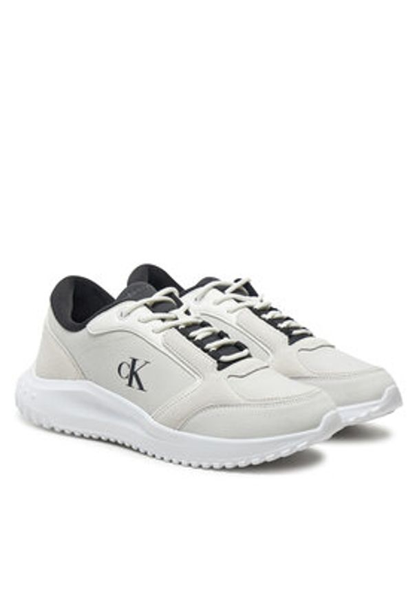 Calvin Klein Jeans Sneakersy Eva Runner Low Mg Wmm YM0YM01145 Biały. Kolor: biały. Materiał: skóra